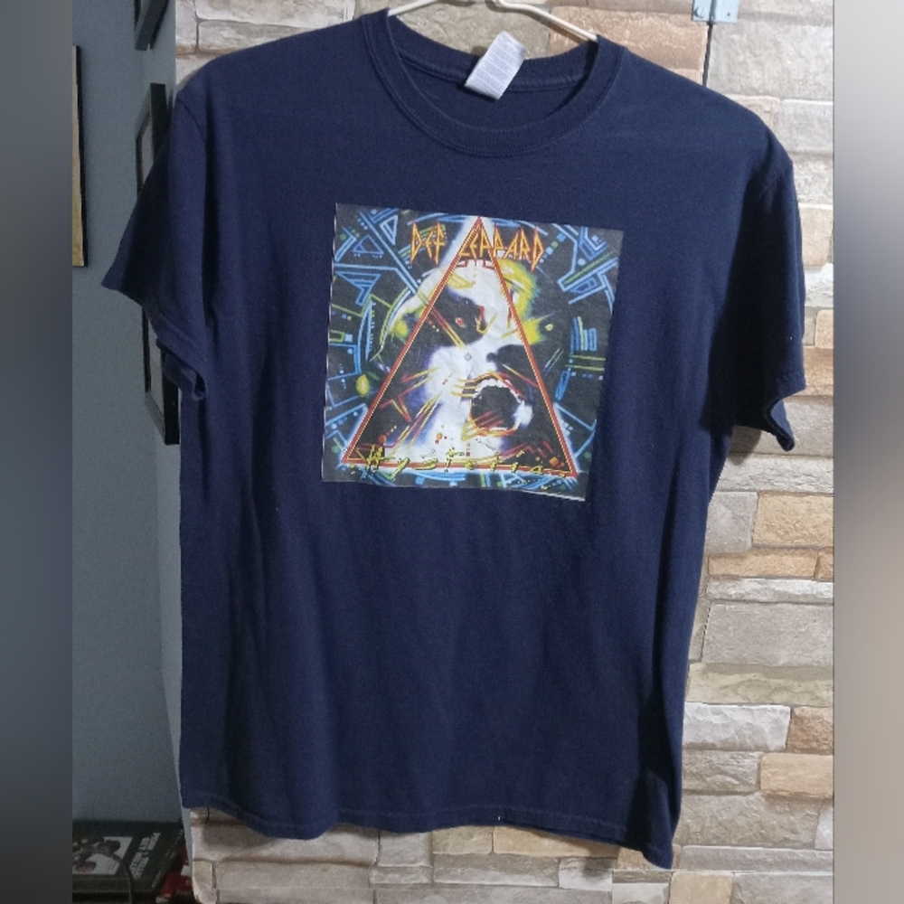 Def Leppard Hysteria Mens Medium Gildan Navy Shirt